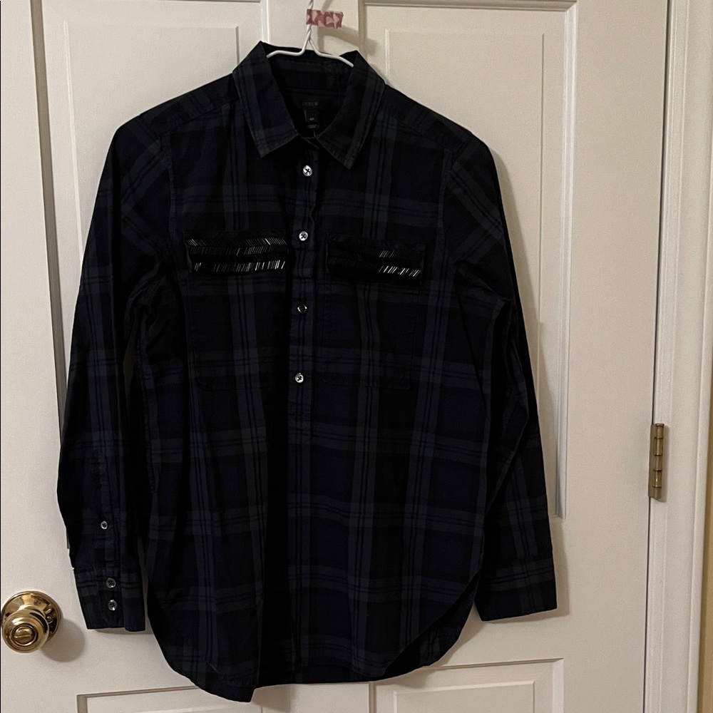 J Crew Women’s Blackwatch Plaid Shirt 4P